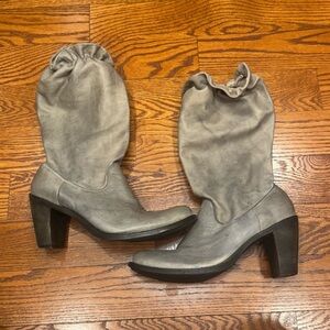 Mezcalero Oiled Leather Gray Western Srunch Top Heeled Western Boots Size 8